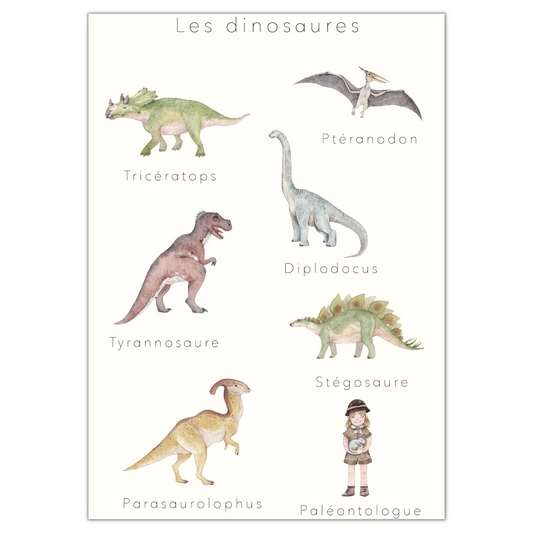 Affiche éducative & décorative  "Dinosaures"